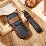 Hallmo Auto Rindsleder Schlüssel Schutzhülle Schlüsseletui für Porsche Macan 718 2021 B Style, For Porsche Macan B Style – Bild 7