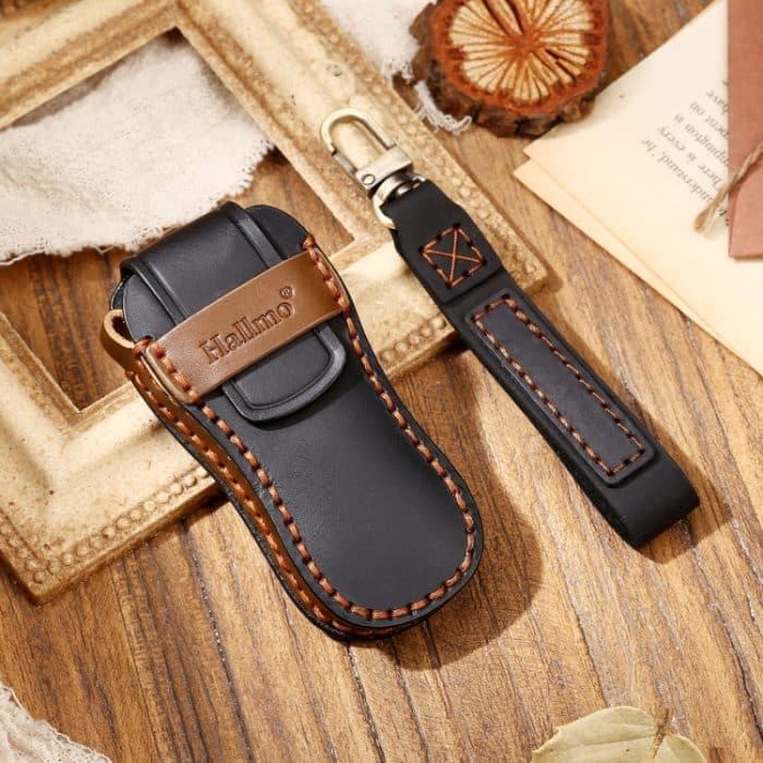 Hallmo Auto Rindsleder Schlüssel Schutzhülle Schlüsseletui für Porsche Macan 718 2021 B Style, For Porsche Macan B Style – Bild 7