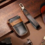 Hallmo Auto-Schlüsselhülle aus Rindsleder, Schlüsselhülle für Toyota Corolla 2018, 3-Tasten, For Toyota Corolla 2018 3-button – Bild 7