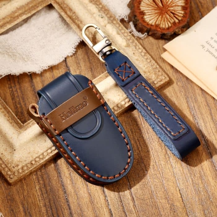 Hallmo Auto-Schlüsselhülle aus Rindsleder, Schlüsselhülle für Tesla Model 3 / S A Style, For Tesla Model 3 / S A Style – Bild 7