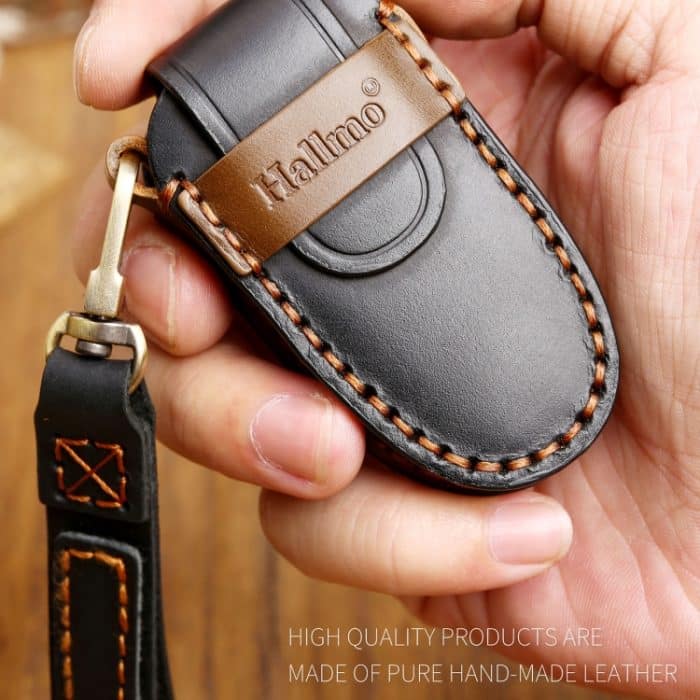 Hallmo Auto-Schlüsselhülle aus Rindsleder, Schlüsselhülle für Tesla Model 3 / S A Style, For Tesla Model 3 / S A Style – Bild 4