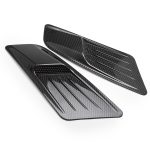 2 STÜCKE Auto Dekorative Luft Flow-Einlassscheiben-Motorhaube-Seite Fender-Entlüftungshaube Set für Ford Mustang 2015-2017, Kohlefaser – Bild 2