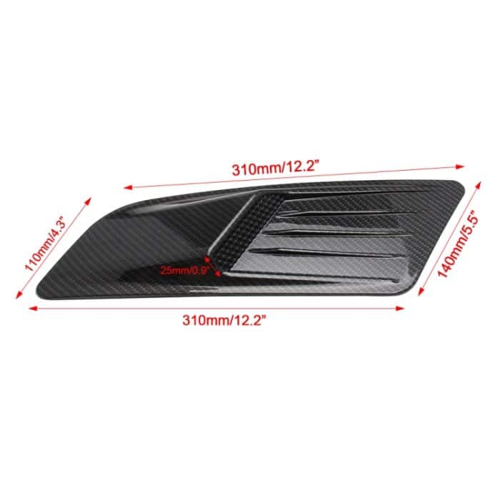 2 STÜCKE Auto Dekorative Luft Flow-Einlassscheiben-Motorhaube-Seite Fender-Entlüftungshaube Set für Ford Mustang 2015-2017, Kohlefaser – Bild 4