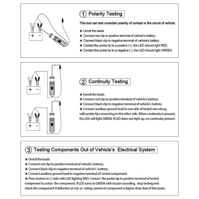 DUOYI DY18 Auto-Kreis-Tester-Probe-Diagnosewerkzeug 12V 24V Strom-Voltmeter – Bild 9