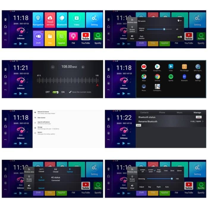 K880 Auto 11 Zoll Widescreen 1080p 4G Center Console Fahren Recorder Umkehrung Sprachsteuerung Android Ar Navigator mit Bluetooth Dongle – Bild 5