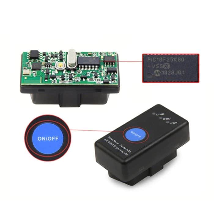 Mini Bluetooth 4.0 ELM327 OBD-Car-Fehler-Diagnose-Scanner mit Netzschalter – Bild 2