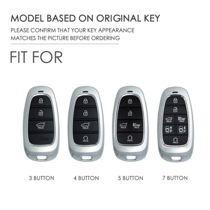 Hallmo Auto-Schlüsselhülle aus Rindsleder, Schlüsselhülle für Hyundai 4-Tasten-Start, For Hyundai 4-button Start – Bild 3
