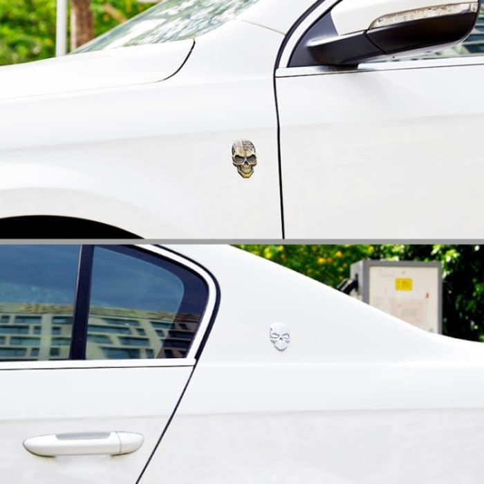 Dreidimensionaler Teufelsschädel-Autoaufkleber mit Metallbeschichtung, Black, Gun Metal, Plating Bronze, Red, Silver – Bild 6