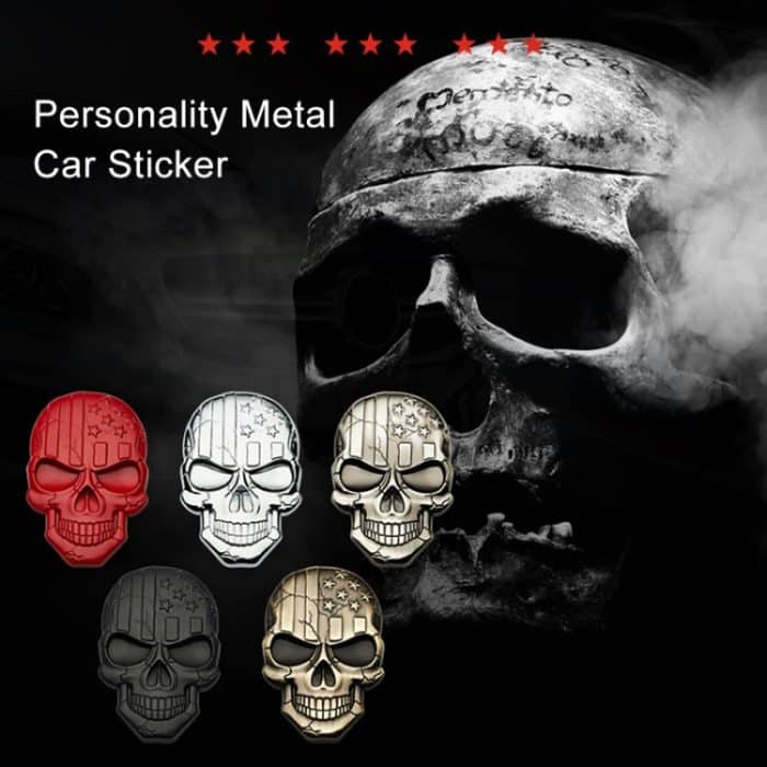 Dreidimensionaler Teufelsschädel-Autoaufkleber mit Metallbeschichtung, Black, Gun Metal, Plating Bronze, Red, Silver – Bild 7