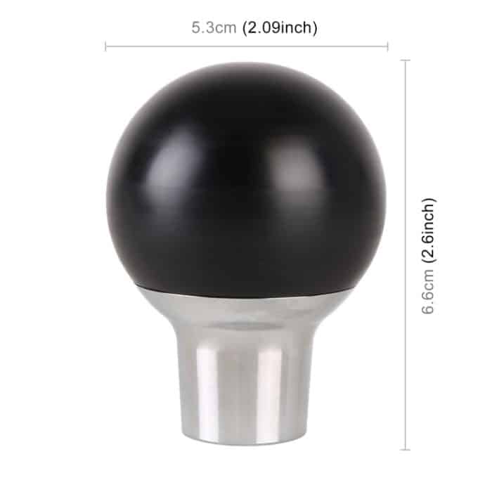 Universal Auto kleine runde Kugel Harz + Kohlefaser Metall Schaltknauf, Small Round Ball (Black), Small Round Ball (White) – Bild 2