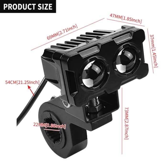 ZH-1583A1 Externe wasserdichte doppelte lampe perlen led scheinwerfer quadrat drache knopftyp – Bild 2