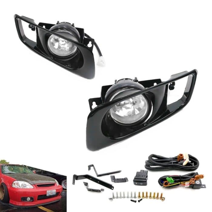 1 Paar Auto-modifizierte Nebelscheinwerfer für Honda Civic 1999–2000, For Honda Civic 1999-2000 (White Light), For Honda Civic 1999-2000 (Yellow Light) – Bild 1