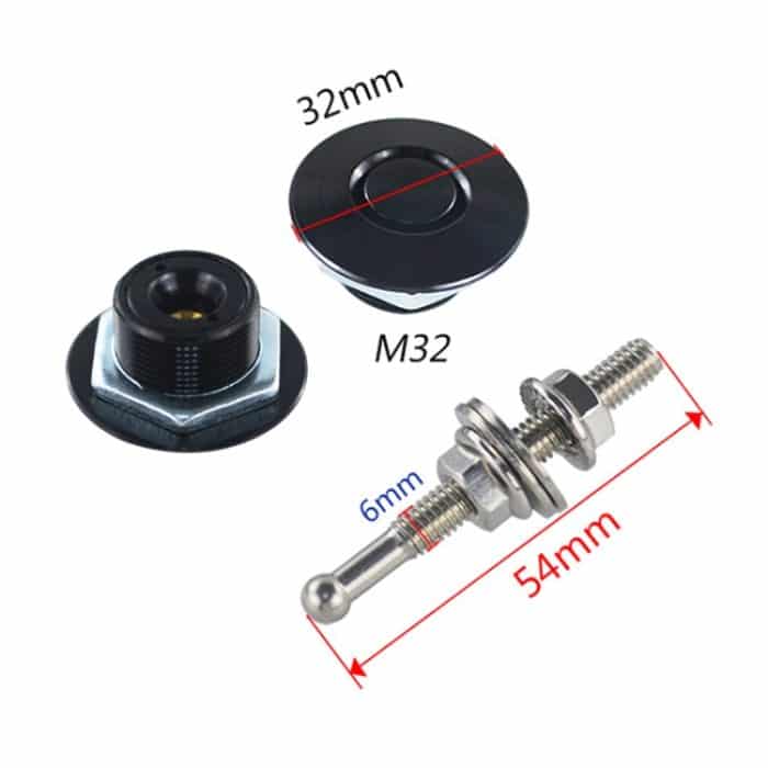 54 mm Edelstahl-Schnellstifte, Druckknopf, Billet-Haubenstifte, Verriegelungsclip-Kit, 54mm (Silver), 54mm (Red), 54mm (Blue), 54mm (Black) – Bild 3