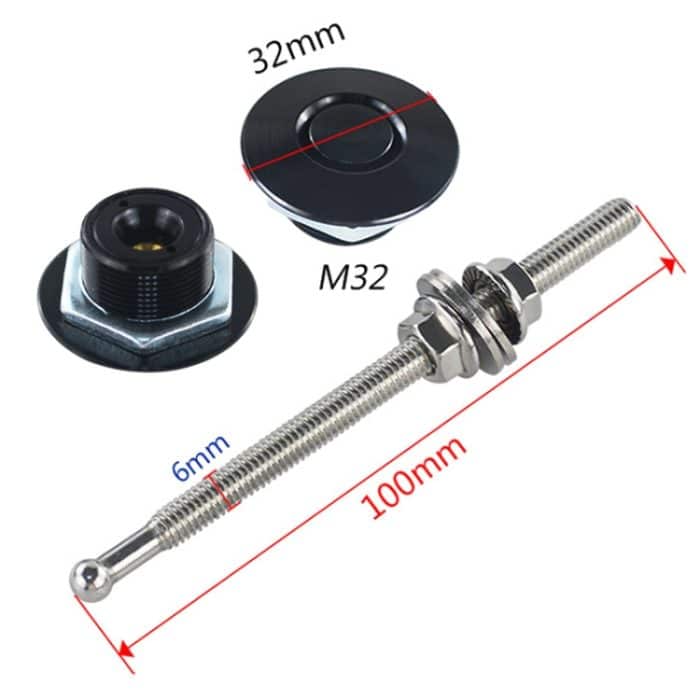 100 mm Edelstahl-Schnellstifte, Druckknopf, Billet-Haubenstifte, Verriegelungsclip-Kit, 100mm (Red), 100mm (Blue), 100mm (Black), 100mm (Silver) – Bild 3