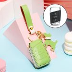 Hallmo Auto-Schlüsselschutzhülle aus Rindsleder im weiblichen Stil für Volkswagen, A-Typ, For Volkswagen, A Type