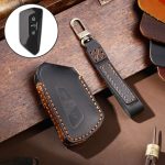 Hallmo Auto-Schlüsselschutzhülle aus Rindsleder für Volkswagen Golf 8, For Volkswagen Golf 8 (Black), For Volkswagen Golf 8 (Blue), For Volkswagen Golf 8 (Brown)