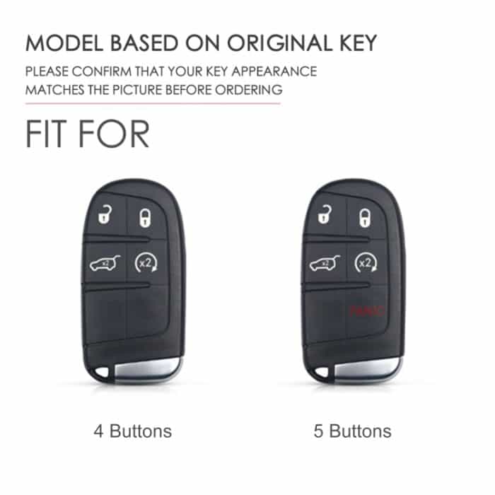 Hallmo Auto-Schlüsselschutzhülle aus echtem Leder für Jeep Compass 4-Tasten, For Jeep Compass 4-button (Black), For Jeep Compass 4-button (Blue), For Jeep Compass 4-button (Brown) – Bild 2