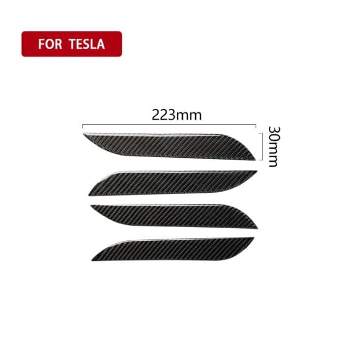 4 PCS Carbon Fiber Auto Außengriff Dekorativer Aufkleber für Tesla Model S. – Bild 5