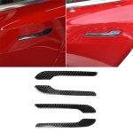 4 PCS Carbon Fiber Auto Außengriff Dekorativer Aufkleber für Tesla Model 3