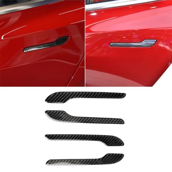 CRP5508.jpg 4 PCS Carbon Fiber Auto Außengriff Dekorativer Aufkleber für Tesla Model 3 – Bild 1