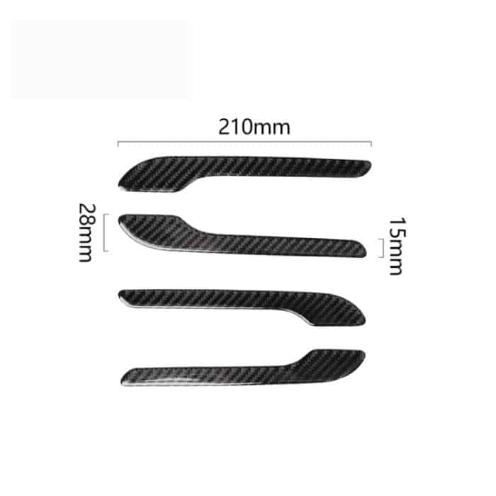 4 PCS Carbon Fiber Auto Außengriff Dekorativer Aufkleber für Tesla Model 3 – Bild 5
