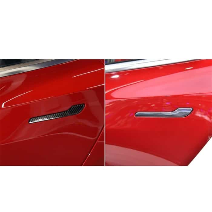 4 PCS Carbon Fiber Auto Außengriff Dekorativer Aufkleber für Tesla Model 3 – Bild 6