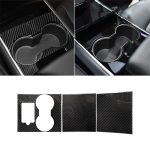3 PCS Carbon Fiber Car Central Control Dekorationsaufkleber für Tesla Model 3