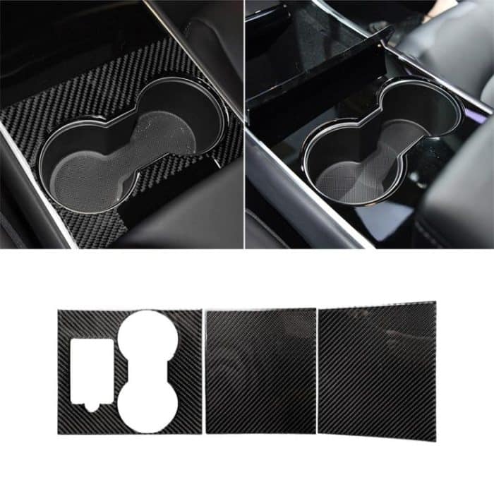 CRP5509.jpg 3 PCS Carbon Fiber Car Central Control Dekorationsaufkleber für Tesla Model 3 – Bild 1