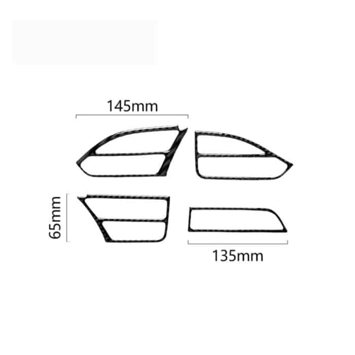 4 PCS Carbon Fiber Car Central Control Instrument Outlet Dekorativer Aufkleber für Tesla Model X, geeignet für Linksfahrten – Bild 5
