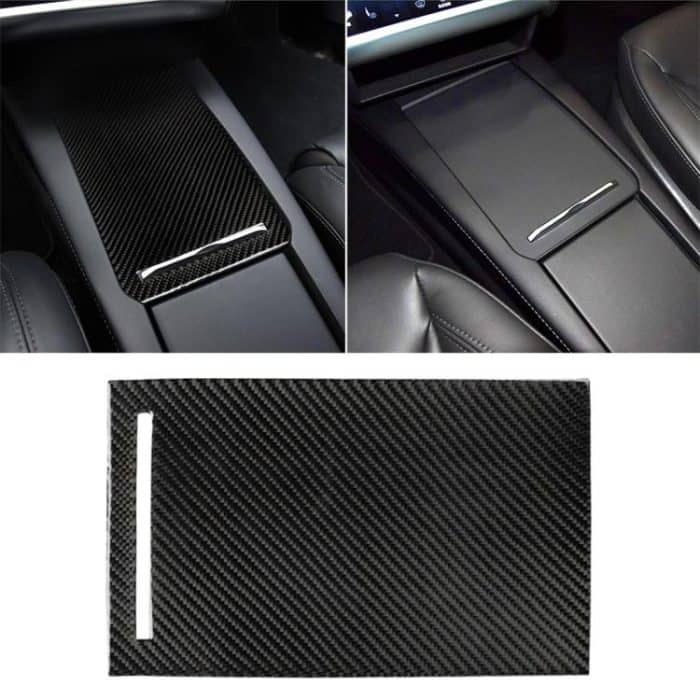 Carbon Fiber Car Storage Box Panel dekorative Aufkleber für Tesla Model X. – Bild 1
