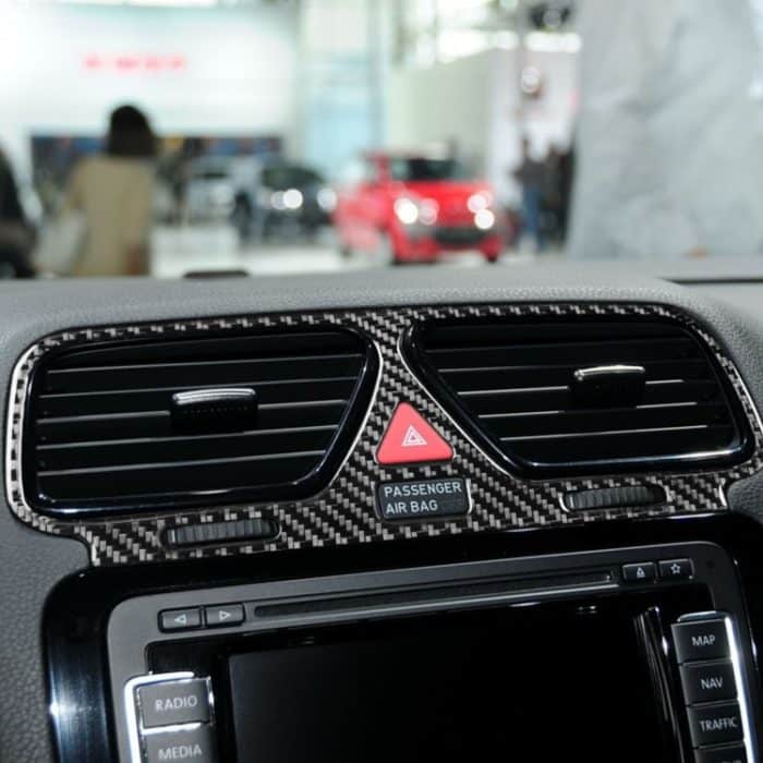 Carbon Fiber Car Central Control Air Outlet-Rahmen Dekorativer Aufkleber für Volkswagen Scirocco 2009-2016, linke und rechte Antrieb universell – Bild 5