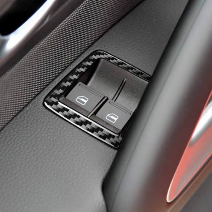 2 Stück / Set Kohlefaser-Autofenster-Tasten-Tasten dekorativer Aufkleber für Volkswagen Scirocco 2009-2016, links und rechts universell – Bild 5