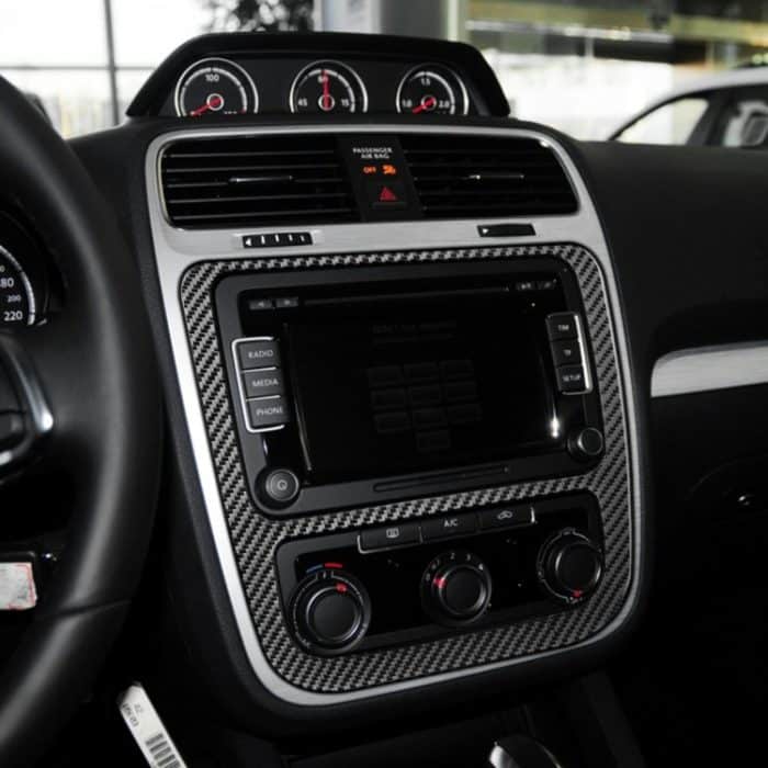 Kohlefaserauto Central Control CD Klimaanlage Dekorative Aufkleber für Volkswagen Scirocco 2009-2016, links und rechts Antrieb Universal – Bild 5