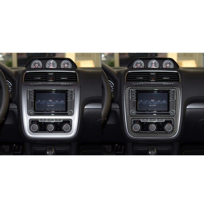 Kohlefaserauto Central Control CD Klimaanlage Dekorative Aufkleber für Volkswagen Scirocco 2009-2016, links und rechts Antrieb Universal – Bild 6