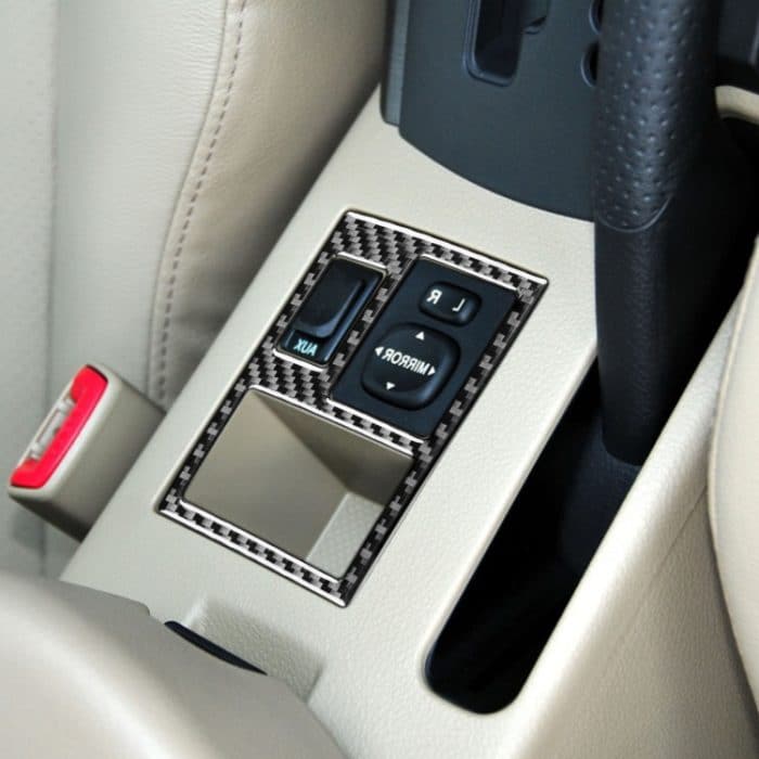 Kohlefaser-Auto-Rückfahrspiegel-Einstellschalter-Rahmen dekorativer Aufkleber für Toyota alte RAV4 2006-2013, Right Drive – Bild 5