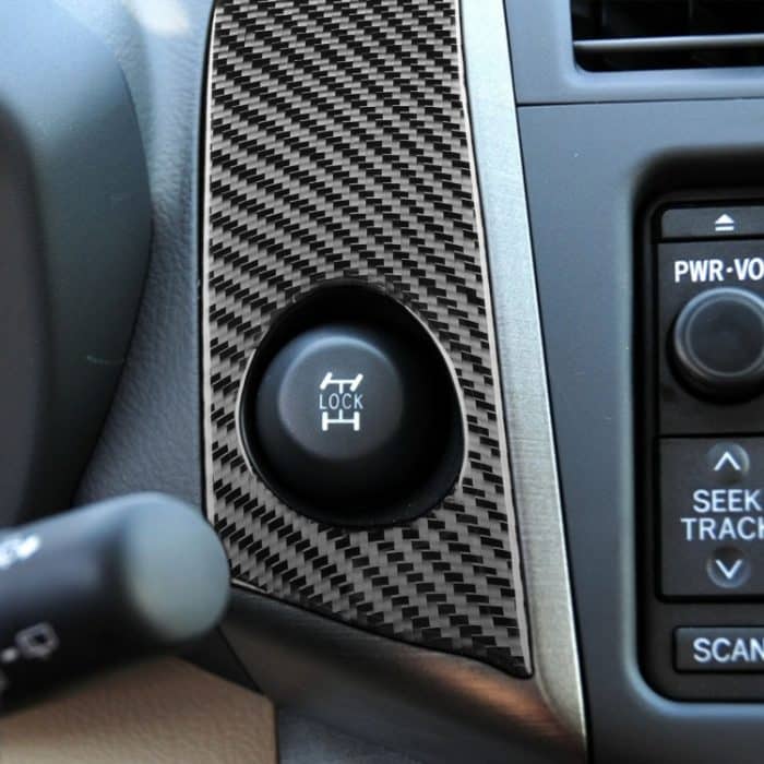 Kohlefaser-Auto-Warnlicht-Schalter-Panel dekorativer Aufkleber für Toyota alte RAV4 2006-2013, links und rechts universell – Bild 5