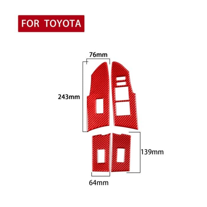 4 Teile/satz Carbon Fiber Car Lifting Dekorative Aufkleber für Toyota Corolla 2014-2018, Linke Fahrt, Lifting,Left Drive – Bild 2