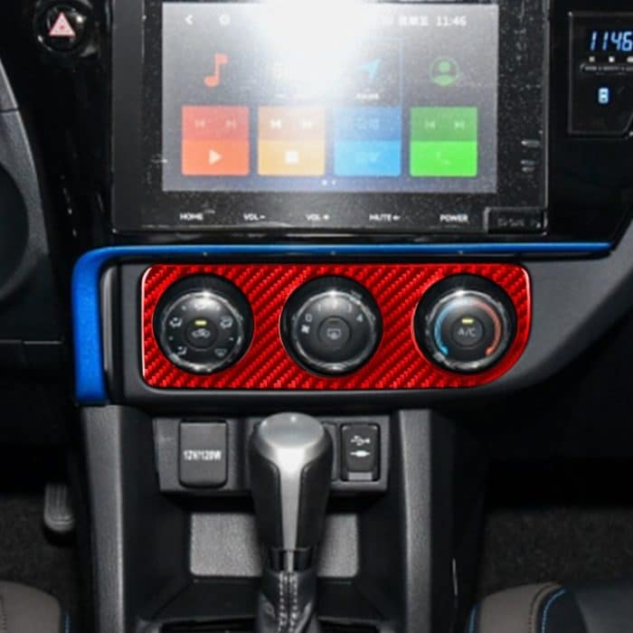 Kohlefaser-Auto-Klimaanlagen-Schalttafel B, dekorativer Aufkleber für Toyota Corolla 2014–2018, linker Antrieb, Air Conditioner Switch Panel B,Left Drive – Bild 5