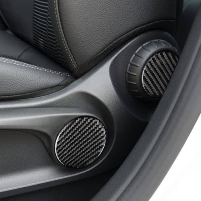 6 stücke / satz Kohlefaser Autositzeinstellung Button Panel dekorativer Aufkleber für Mercedes-Benz B-Klasse 2019, linke und rechte Antrieb universell – Bild 5