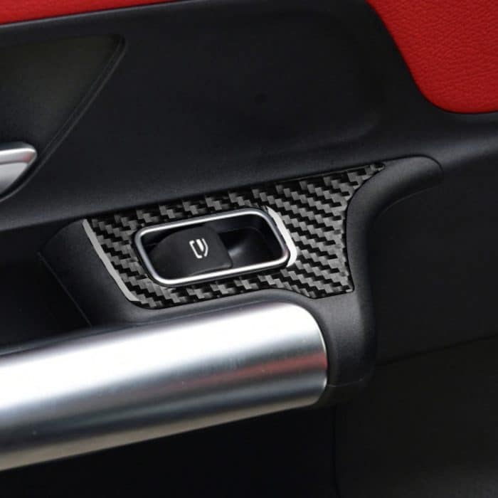 4 stücke / satz Kohlefaser Auto Glashubschalter Dekorativer Aufkleber für Mercedes-Benz B-Klasse 2019 / GLB 2020, Rechtsfahrt – Bild 5