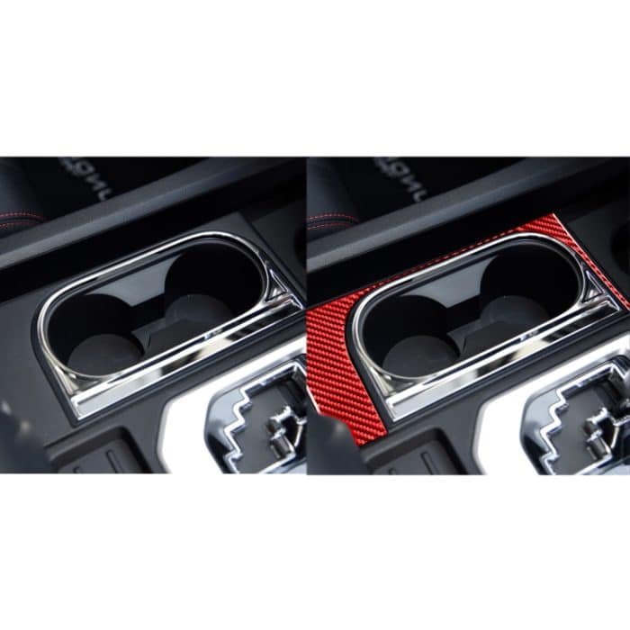 Kohlefaser-Autobecherhalter-Rahmen, dekorativer Aufkleber für Toyota Tundra 2014–2018, Rechtsantrieb, Cup Holder Frame,Right Drive – Bild 6