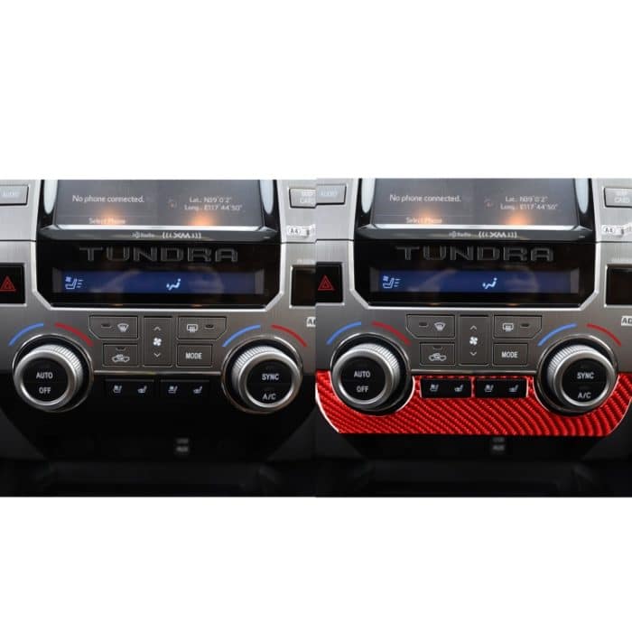 Kohlefaser-Auto-Zentralsteuerungs-Klimaanlagen-Schalttafel-dekorativer Aufkleber für Toyota Tundra 2014–2018, linker und rechter Antrieb, universell, Central Control Air Conditioner Switch Panel – Bild 6