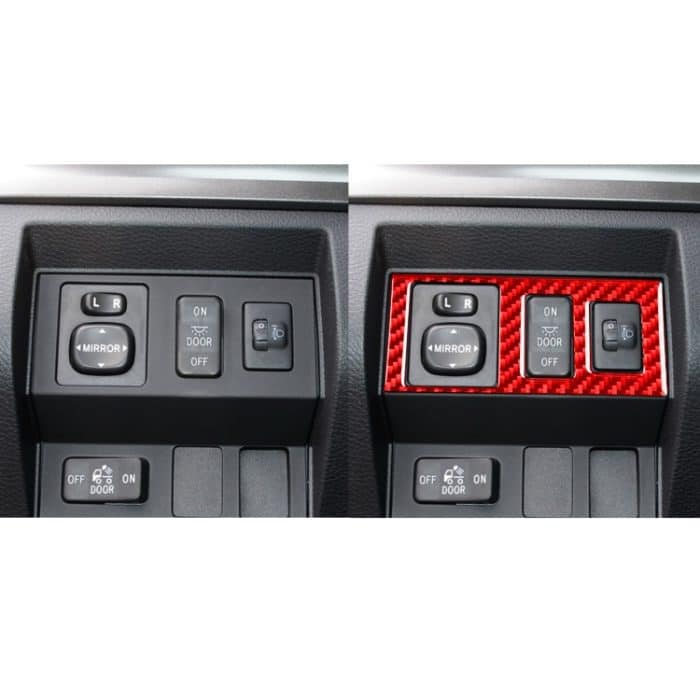 Kohlefaser-Autoscheinwerfer-Höhenverstellschalter, dekorativer Aufkleber für Toyota Tundra 2014–2018, Links- und Rechtsantrieb, universell, Headlight Height Adjustment Switch – Bild 6