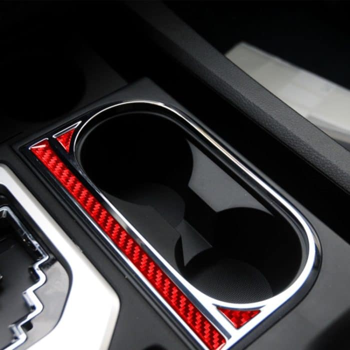 3 Teile/satz Carbon Faser Auto Zentrale Steuerung Tasse Halter Dekorative Aufkleber für Toyota Tundra 2014-2018, linke Fahrt, Central Control Cup Holder,Left Drive – Bild 5
