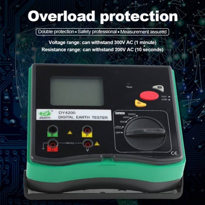 Duoyi DY4200 Auto höherer Genauigkeit Digitaler Bodenwiderstandstester – Bild 7
