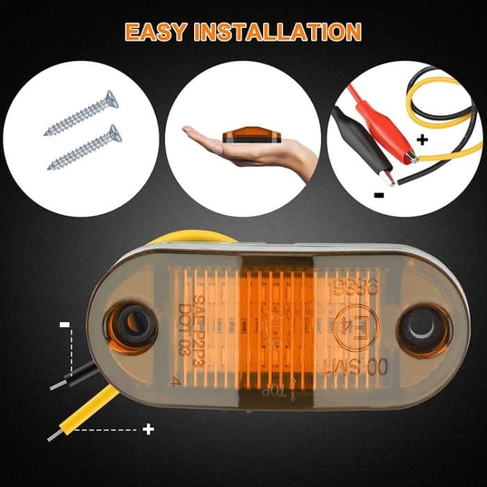 10 PCS MK-019 Auto/LKW 6LEDs Seitenmarkierungs-Anzeigeleuchten Glühbirnenlampe, MK-019 (Red Light), MK-019 (White Light), MK-019 (Yellow Light) – Bild 3