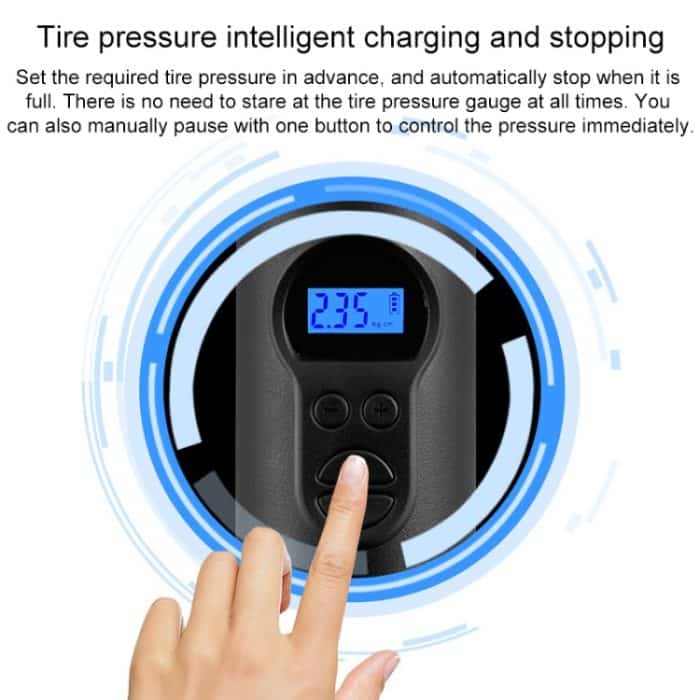 Wiederaufladbare tragbare elektrische Luftpumpe mit LCD-Digitalanzeige und COB-Licht – Bild 5