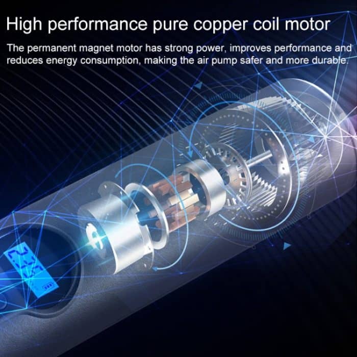 Wiederaufladbare tragbare elektrische Luftpumpe mit LCD-Digitalanzeige und COB-Licht – Bild 8