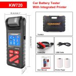 Konnwei KW720 Auto 3,2 Zoll 6V-24 V Blei-Säure-Batterie-Tester mit Drucker – Bild 9