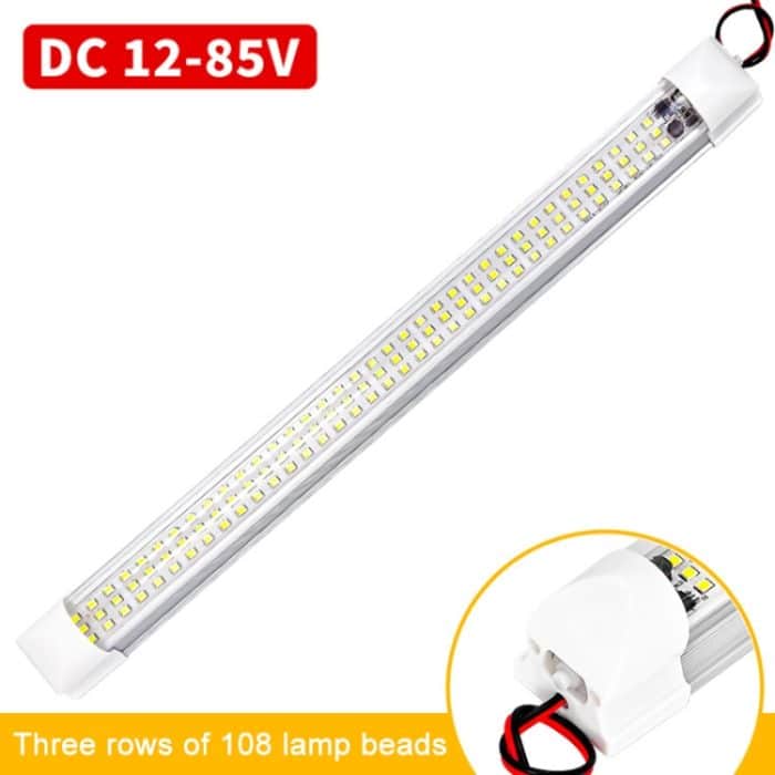 2 PCS ZS-3333 Top Switch Typ 12-80V High Bright 108LEDs Car Dome Light Cabin Light Bar – Bild 2